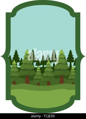 Isolated pine trees inside frame design Stock Vector Image & Art - Alamy
