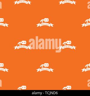 Cyber glasses pattern vector orange Stock Vector