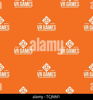 Vr game pattern vector orange Stock Vector