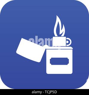 Lighter icon digital blue Stock Vector