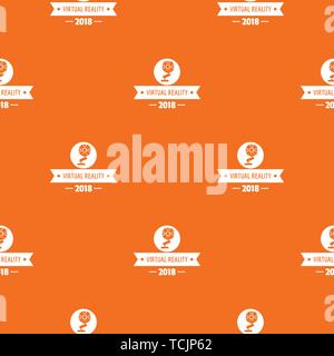Vr reality pattern vector orange Stock Vector