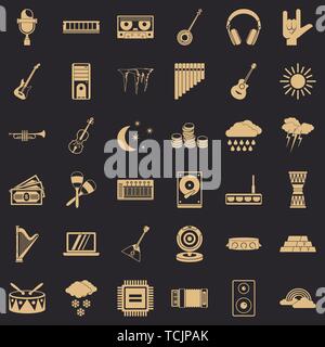 Resound icons set, simple style Stock Vector