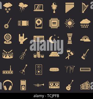 Perfect sound icons set, simple style Stock Vector