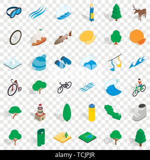 Watermelon icons set, isometric style Stock Vector