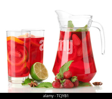 Sangria in a pitcher and in glasses Stock Photo - Alamy