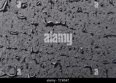 Slate with drops of water texture, macro shot Stock Photo