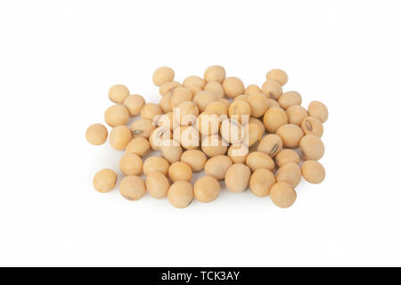Soybeans isolated on white background with clipping path. Stock Photo