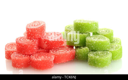 sweet jelly candies isolated on white Stock Photo