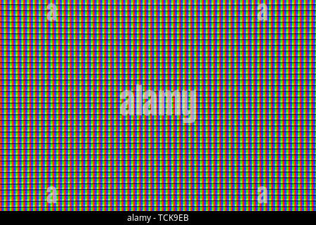 TV color pixel macro detail closeup view Stock Photo