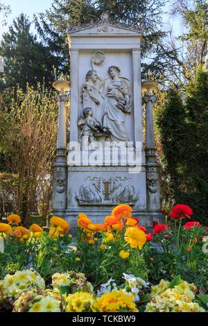 Grave of the Austrian composer Franz Schubert in the central cemetery ...