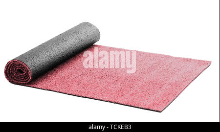 Artificial rolled red grass, isolated on white Stock Photo