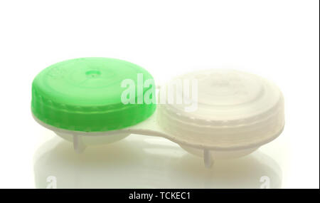 containers for contact lenses isolated on white Stock Photo