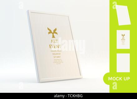 Frame mockup. Vector illustration for picture, painting, poster,  certificate, diploma or photo. Stock Vector
