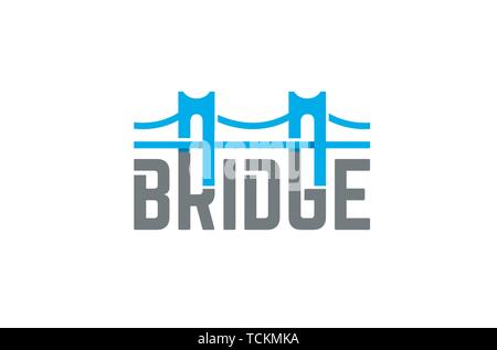 Bridge Typography Letter Symbol Logo Design Vector Illustration Stock Vector