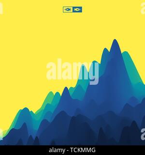 Mountain Landscape. Mountainous Terrain. Vector Illustration. Abstract Background. Stock Vector