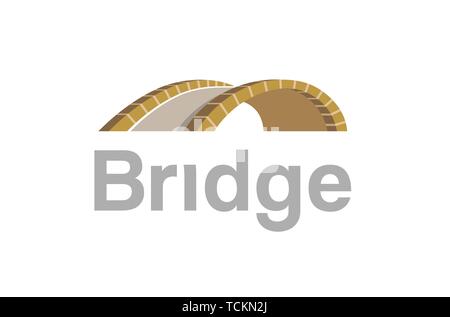 Bridge Typography Letter Symbol Logo Design Illustration Stock Vector