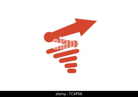 Abstract Red Arrow Storm Symbol Logo Design Vector Illustration Stock Vector