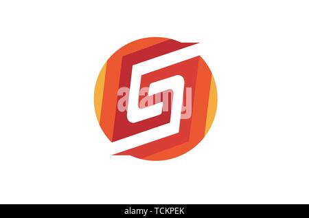 Creative Abstract S Letter Red Circle Logo Design Illustration Stock Vector