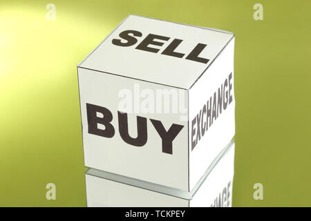 forex. currency in the white dices on green background Stock Photo