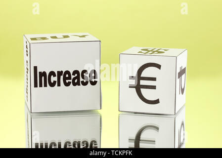 forex. currency in the white dices on green background Stock Photo