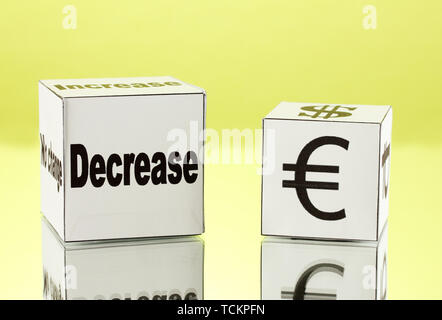 forex. currency in the white dices on green background Stock Photo