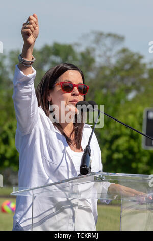 Cindy Estrada, Vice President, UAW FCA Department smiles during the