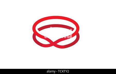 Creative Red Infinity Circle Logo Symbol Design Illustration Stock Vector