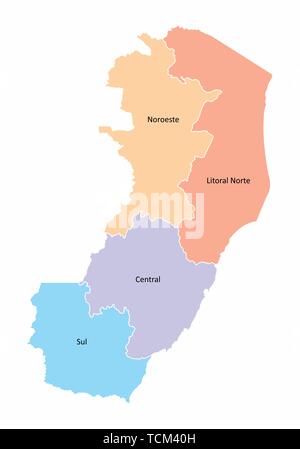 Espirito Santo State regions map Stock Vector