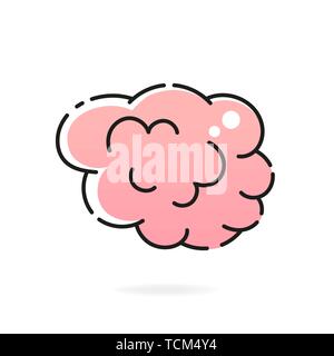 Left And Right Hemisphere Of Human Brain Logo Stock Vector