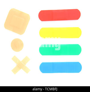 Colorful medical patches isolated on white Stock Photo