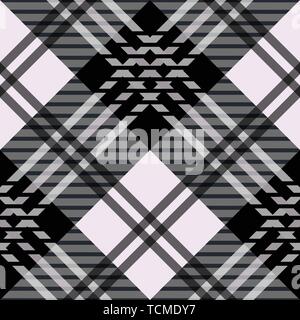 Checkered diagonal tartan plaid seamless pattern. Vector illustration. Flat design. No gradient. No transparent. EPS 10 Stock Vector