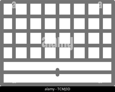 Chess board, portable game line icon. Stock Vector