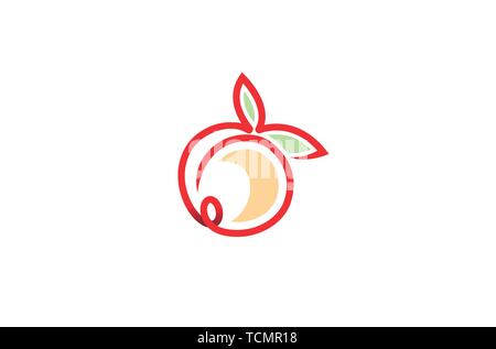 Peach Orange Logo Symbol Vector Design Illustration Stock Vector