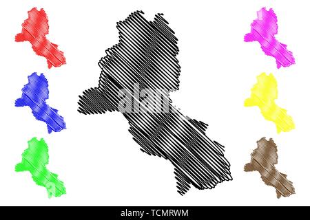 Malanje Province (Provinces of Angola, Republic of Angola) map vector illustration, scribble sketch Malanje map Stock Vector