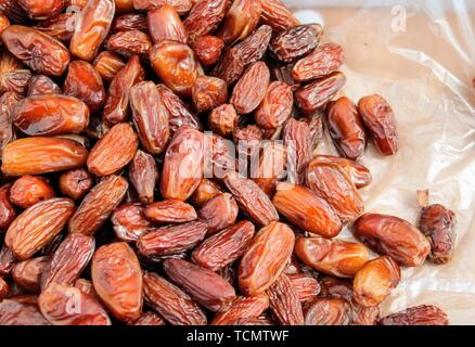 Rich and healthy dates palm fruits of Arab origin Stock Photo