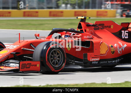 8th June 2019, Circuit Gilles Villeneuve, Montreal, Quebec, Canada; Formula 1 Grand Prix of Canada, qualifying sessions; Scuderia Ferrari, Charles Leclerc Stock Photo