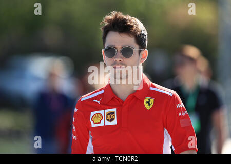 8th June 2019, Circuit Gilles Villeneuve, Montreal, Quebec, Canada; Formula 1 Grand Prix of Canada, qualifying sessions; Scuderia Ferrari, Charles Leclerc Stock Photo