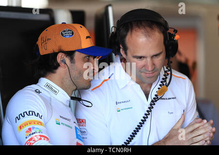 8th June 2019, Circuit Gilles Villeneuve, Montreal, Quebec, Canada; Formula 1 Grand Prix of Canada, qualifying sessions; McLaren, Carlos Sainz Stock Photo