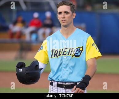 Trenton, New Jersey, USA. 8th June, 2019. BEN RUTA of the Trenton Thunder  at batting practice before a game vs. the Erie SeaWolves at ARM & HAMMER  Park. The Thunder are called