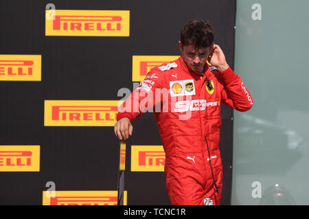 Quebec, Canada. 09th June, 2019. 9th June 2019, Circuit Gilles Villeneuve, Montreal, Quebec, Canada; Formula 1 Grand Prix of Canada, Race day; Scuderia Ferrari, Charles Leclerc finishes in 3rd place Credit: Action Plus Sports Images/Alamy Live News Stock Photo