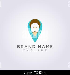 Logo Design Combined letters V, planes and destination symbols for your Business or Brand. Stock Vector