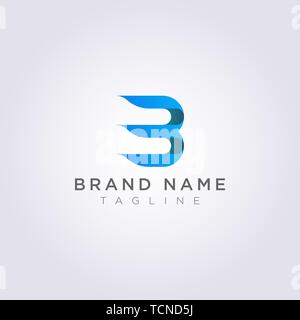 The combined Logo design of letter B with number 3 for your Business or Brand. Stock Vector