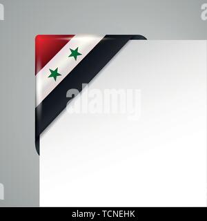 metallic syria flag corner isolated vector illustration Stock Vector