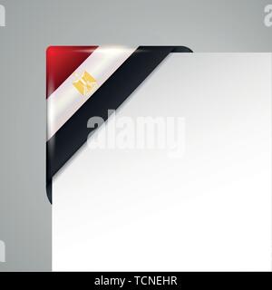 metallic egypt flag corner isolated vector illustration Stock Vector