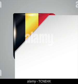 metallic belgium flag corner isolated vector illustration Stock Vector
