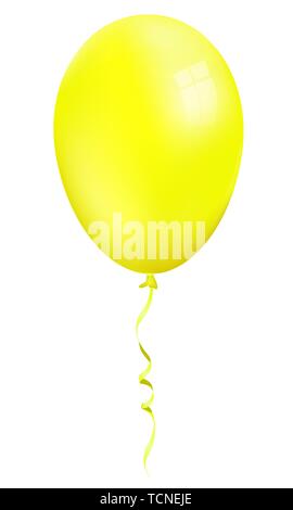 Single realistic yellow 3d ballon isolated on white background Stock Vector
