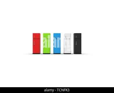3d rendering of a refrigerator isolated on white studio background. Stock Photo