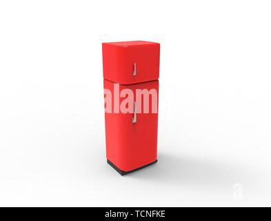 3d rendering of a refrigerator isolated on white studio background. Stock Photo