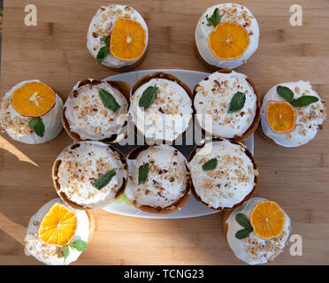 Easter, Easter cake with a complex composition, beautiful scenery, dried fruits Stock Photo