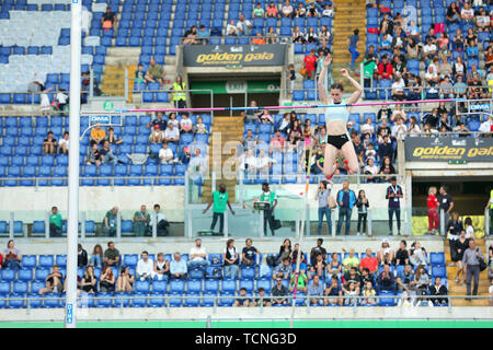 ROME, ITALY - JUN 06: Ninon Guillon Romarin of France competes in the Women Pole Vault event during the IAAF Diamond League 2019 Golden Gala Pietro Me Stock Photo